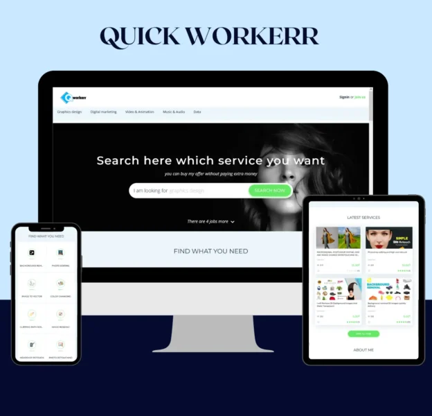 Quick worker job board website made by shakil rafshan